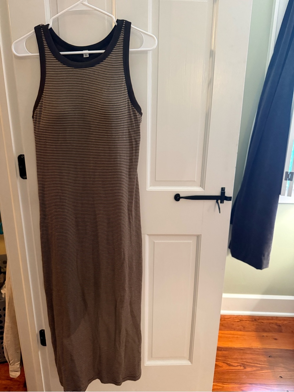 Uniqlo Brown & Black Striped Sleeveless Maxi Dress